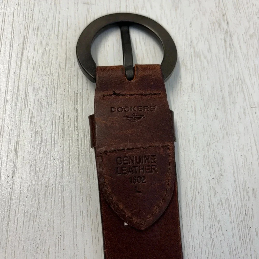 Dockers Leather Belt Men's L 1602 Brown 32